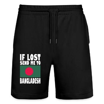 Bangladesch Flagge Spruch - Stanley/Stella Unisex Bio Joggingshorts Trainer  - Schwarz - Vorne - Nik (191cm) & Marisol (170cm)