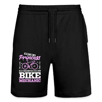 Mécanicien de vélo Princesse - Short de jogging bio TRAINER Stanley/Stella unisexe - noir - Devant - Nik (191cm) & Marisol (170cm)