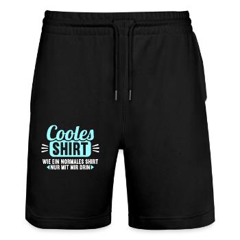 Cooles Shirt wie normales Shirt nur mit mir drin - Stanley/Stella Unisex Bio Joggingshorts Trainer  - Schwarz - Vorne - Nik (191cm) & Marisol (170cm)