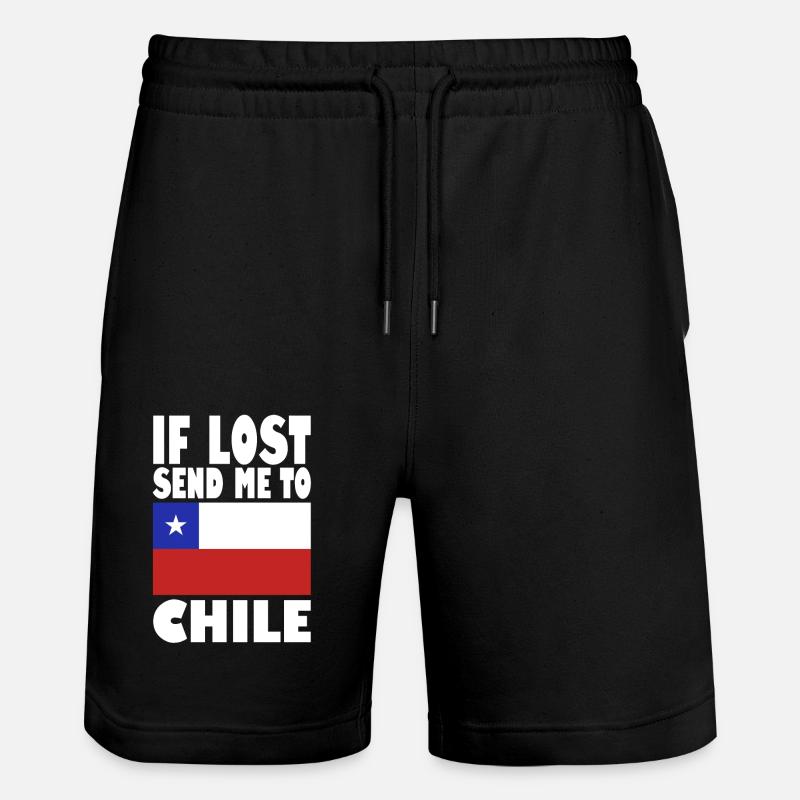 Chile Flagge Spruch - Stanley/Stella Unisex Bio Joggingshorts Trainer  - Schwarz