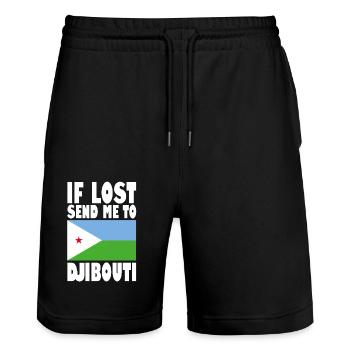 Drapeau de Djibouti - Short de jogging bio TRAINER Stanley/Stella unisexe - noir - Devant - Nik (191cm) & Marisol (170cm)
