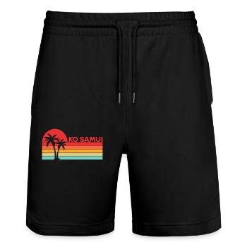 Vintage Thaïlande Vacances Asie Coucher de soleil Ko Samui - Short de jogging bio TRAINER Stanley/Stella unisexe - noir - Devant - Nik (191cm) & Marisol (170cm)