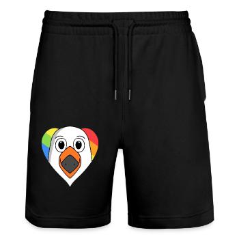 Möwe Lgbt Regenbogen Farben - Stanley/Stella Unisex Bio Joggingshorts Trainer  - Schwarz - Vorne - Nik (191cm) & Marisol (170cm)