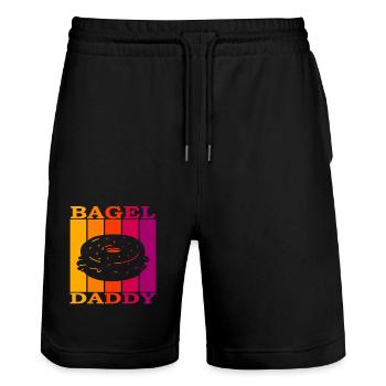 Bagel Daddy - Stanley/Stella Unisex Bio Joggingshorts Trainer  - Schwarz - Vorne - Nik (191cm) & Marisol (170cm)