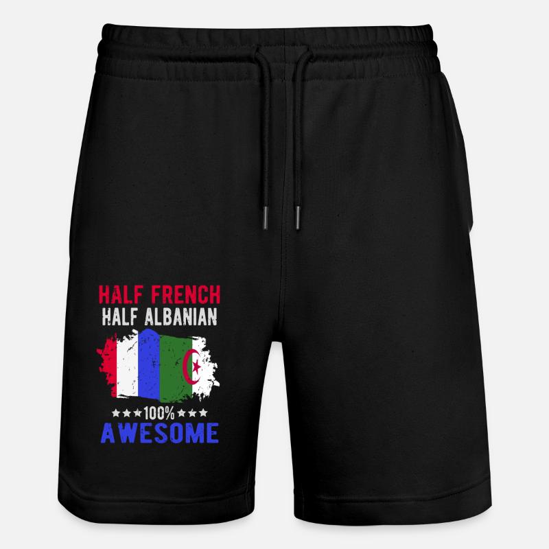 Moitié Français moitié albanais - Short de jogging bio TRAINER Stanley/Stella unisexe - noir