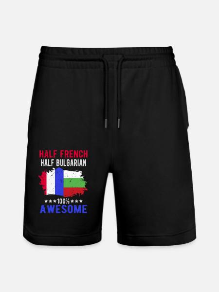 Half French Half Bulgarian - Stanley/Stella Trainer Unisex Organic Jogging Shorts - black