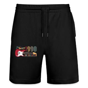Vintage 1998 Limited Edition 24th birthday | - Stanley/Stella Trainer Unisex Organic Jogging Shorts - black - Front - Nik (191cm) & Marisol (170cm)
