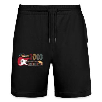 Vintage 2003 Limited Edition 19th birthday | - Stanley/Stella Trainer Unisex Organic Jogging Shorts - black - Front - Nik (191cm) & Marisol (170cm)
