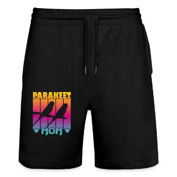 Parakeet Mom - Stanley/Stella Unisex Bio Joggingshorts Trainer  - Schwarz - Vorne - Nik (191cm) & Marisol (170cm)