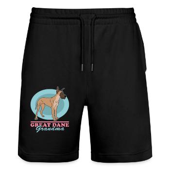 Grand Danois | Cadeau de propriétaire de chien de chien - Short de jogging bio TRAINER Stanley/Stella unisexe - noir - Devant - Nik (191cm) & Marisol (170cm)