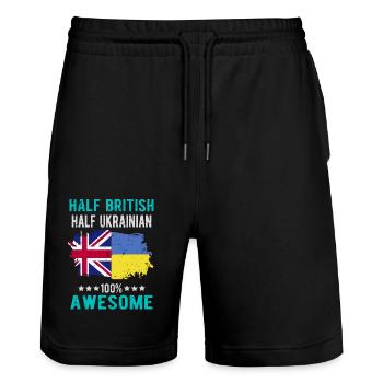 Moitié britannique moitié ukrainienne - Short de jogging bio TRAINER Stanley/Stella unisexe - noir - Devant - Nik (191cm) & Marisol (170cm)