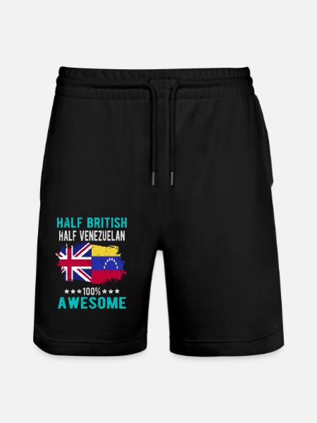 Half British Half Venezuelan - Stanley/Stella Trainer Unisex Organic Jogging Shorts - black