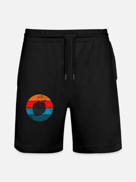 Jordbærfrugtelsker Retro Sund Gaveidé - Stanley/Stella Trainer økologiske unisex joggingshorts - sort