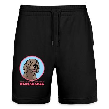 Weimaraner Mom | Hunde Hundebesitzerin Geschenk - Stanley/Stella Unisex Bio Joggingshorts Trainer  - Schwarz - Vorne - Nik (191cm) & Marisol (170cm)