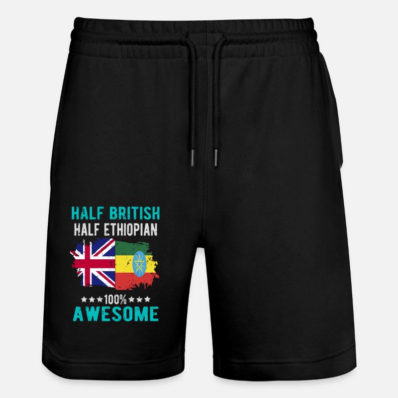 Moitié britannique moitié éthiopien - Short de jogging bio TRAINER Stanley/Stella unisexe - noir