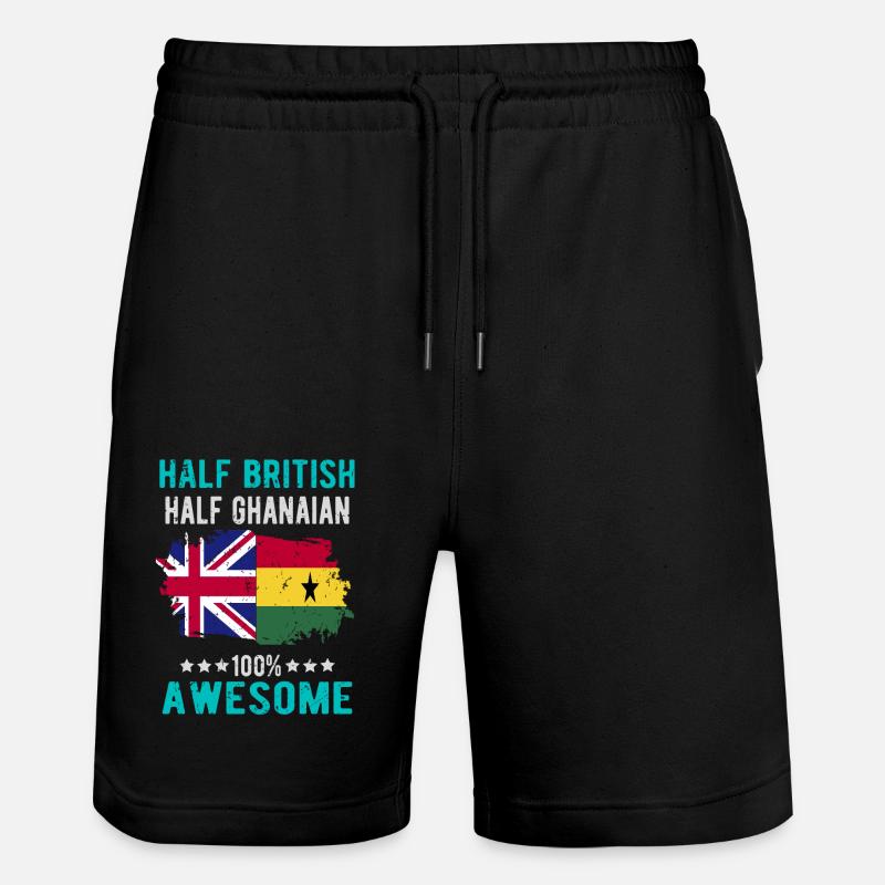 Half British Half Ghanese - Stanley/Stella Trainer Unisex Organic Jogging Shorts - black