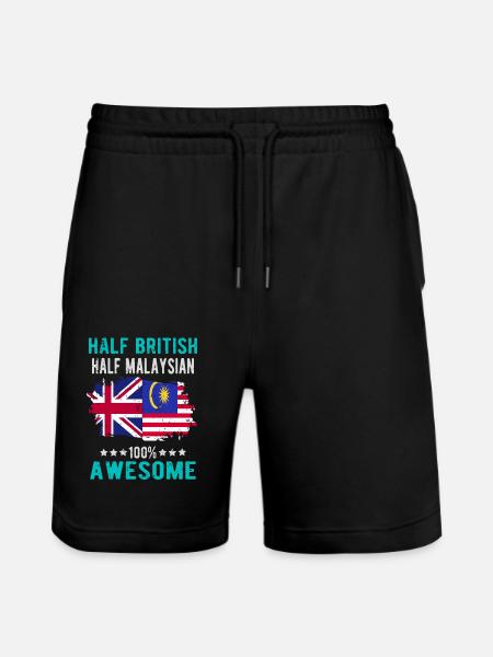 Half British Half Malaysian - Stanley/Stella Trainer Unisex Organic Jogging Shorts - black