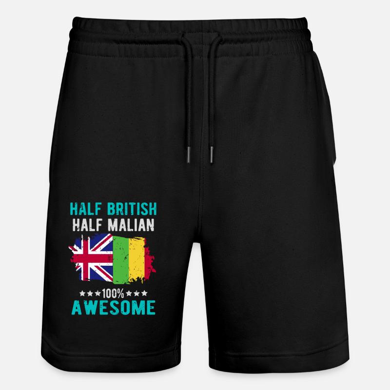 Half British Half Malians - Stanley/Stella Trainer Unisex Organic Jogging Shorts - black