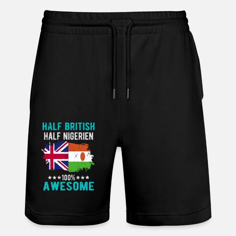 Halb Brite Halb Nigrer - Stanley/Stella Unisex Bio Joggingshorts Trainer  - Schwarz