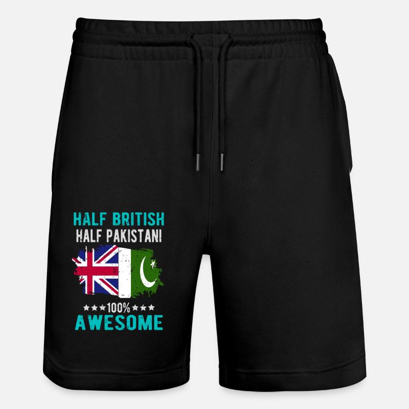 Moitié Britannique Moitié Pakistanais - Short de jogging bio TRAINER Stanley/Stella unisexe - noir