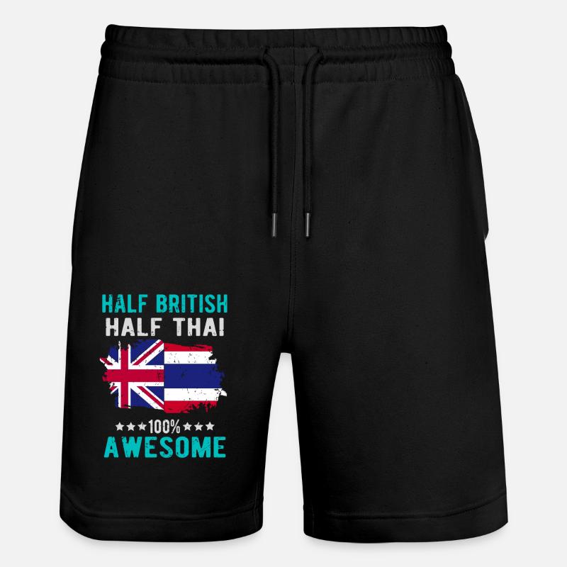 Half British Half Thai - Stanley/Stella Trainer Unisex Organic Jogging Shorts - black
