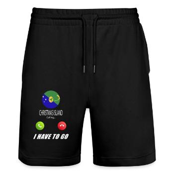 L’île Christmas appelle les drapeaux lusiger en disant - Short de jogging bio TRAINER Stanley/Stella unisexe - noir - Devant - Nik (191cm) & Marisol (170cm)