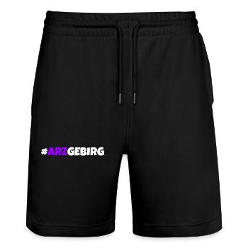 Arzgebirg mei Haamit - Stanley/Stella Unisex Bio Joggingshorts Trainer  - Schwarz - Vorne - Nik (191cm) & Marisol (170cm)