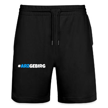 Arzgebirg mei Haamit - Stanley/Stella Unisex Bio Joggingshorts Trainer  - Schwarz - Vorne - Nik (191cm) & Marisol (170cm)