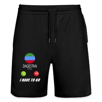 Le Daghestan appelle les drapeaux lusiger en disant - Short de jogging bio TRAINER Stanley/Stella unisexe - noir - Devant - Nik (191cm) & Marisol (170cm)