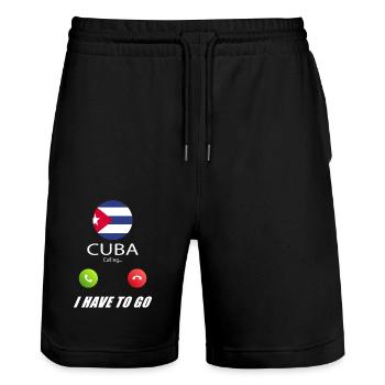 Cuba appelle les drapeaux lusiger en disant - Short de jogging bio TRAINER Stanley/Stella unisexe - noir - Devant - Nik (191cm) & Marisol (170cm)