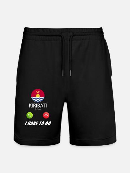 Kiribati calls lusiger flags saying - Stanley/Stella Trainer Unisex Organic Jogging Shorts - black