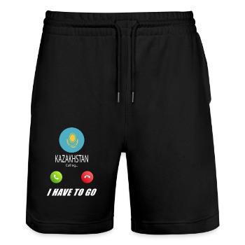 Le Kazakhstan qualifie de slogan les drapeaux lusiger - Short de jogging bio TRAINER Stanley/Stella unisexe - noir - Devant - Nik (191cm) & Marisol (170cm)