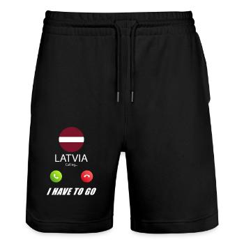 La Lettonie qualifie de slogan les drapeaux lusiger - Short de jogging bio TRAINER Stanley/Stella unisexe - noir - Devant - Nik (191cm) & Marisol (170cm)