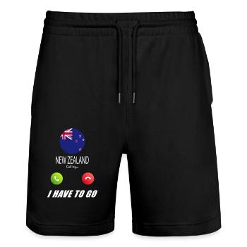 La Nouvelle-Zélande appelle les drapeaux lusiger en disant - Short de jogging bio TRAINER Stanley/Stella unisexe - noir - Devant - Nik (191cm) & Marisol (170cm)