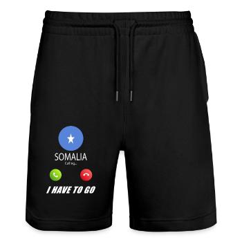 La Somalie appelle les drapeaux lusiger - Short de jogging bio TRAINER Stanley/Stella unisexe - noir - Devant - Nik (191cm) & Marisol (170cm)