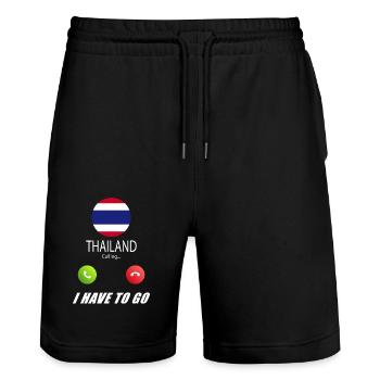 La Thaïlande appelle les drapeaux lusiger en disant - Short de jogging bio TRAINER Stanley/Stella unisexe - noir - Devant - Nik (191cm) & Marisol (170cm)