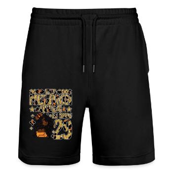 This Melanin Queen is now 29 black - Stanley/Stella Trainer Unisex Organic Jogging Shorts - black - Front - Nik (191cm) & Marisol (170cm)