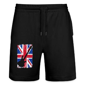 Platinum Jubilee Union Jack Best Bass Player - Stanley/Stella Unisex Bio Joggingshorts Trainer  - Schwarz - Vorne - Nik (191cm) & Marisol (170cm)