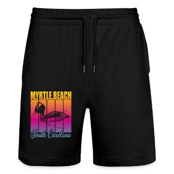 Myrtle Beach South Carolina - Stanley/Stella Unisex Bio Joggingshorts Trainer  - Schwarz - Vorne - Nik (191cm) & Marisol (170cm)