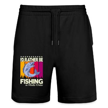 Je préfère pêcher à Haida Gwaii - Short de jogging bio TRAINER Stanley/Stella unisexe - noir - Devant - Nik (191cm) & Marisol (170cm)