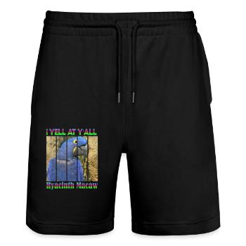 Hyazinthara - Stanley/Stella Unisex Bio Joggingshorts Trainer  - Schwarz - Vorne - Nik (191cm) & Marisol (170cm)