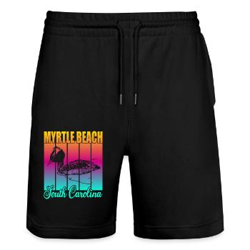 Myrtle Beach South Carolina - Stanley/Stella Unisex Bio Joggingshorts Trainer  - Schwarz - Vorne - Nik (191cm) & Marisol (170cm)