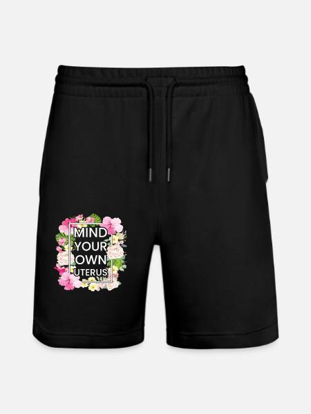 Let op je eigen baarmoeder - Stanley/Stella uniseks bio-joggingshorts Mover  - zwart