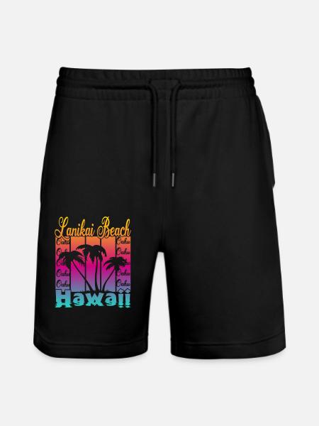 Lanikai Beach Oahu Hawaii - Stanley/Stella Trainer Unisex Organic Jogging Shorts - black