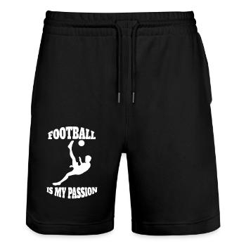 Football Coach Footballer Football Player - Stanley/Stella Trainer Unisex Organic Jogging Shorts - black - Front - Nik (191cm) & Marisol (170cm)