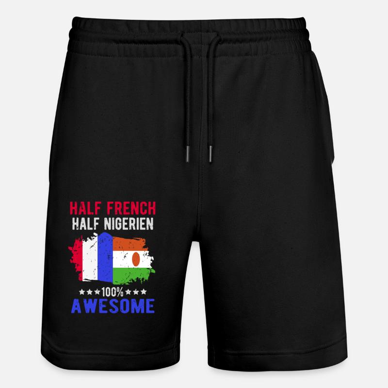 Halb Franzose Halb Nigrer - Stanley/Stella Unisex Bio Joggingshorts Trainer - Schwarz