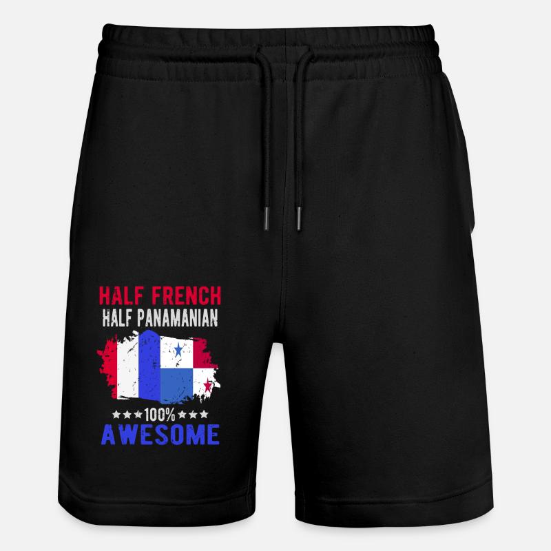 Halb Franzose Halb Panamese - Stanley/Stella Unisex Bio Joggingshorts Trainer  - Schwarz