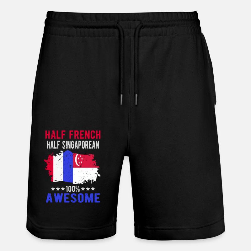 Moitié Français moitié singapourien - Short de jogging bio TRAINER Stanley/Stella unisexe - noir