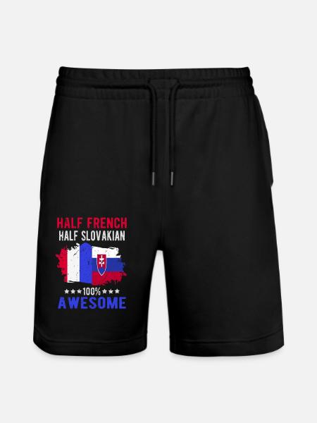 Half French Half Slovak - Stanley/Stella Trainer Unisex Organic Jogging Shorts - black