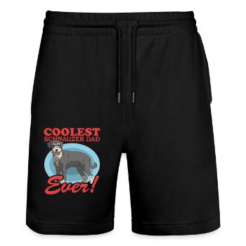 Schnauzer Dad Dog Owner Owner Gift - Stanley/Stella Trainer Unisex Organic Jogging Shorts - black - Front - Nik (191cm) & Marisol (170cm)